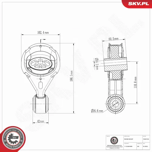 Lagerung, Motor hinten ESEN SKV 75SKV150 Bild Lagerung, Motor hinten ESEN SKV 75SKV150