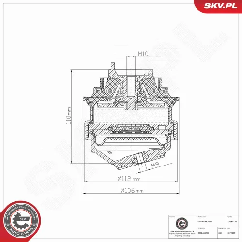 Lagerung, Motor vorne rechts ESEN SKV 75SKV155 Bild Lagerung, Motor vorne rechts ESEN SKV 75SKV155