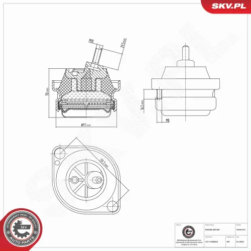 Lagerung, Motor links ESEN SKV 75SKV161 Bild Lagerung, Motor links ESEN SKV 75SKV161