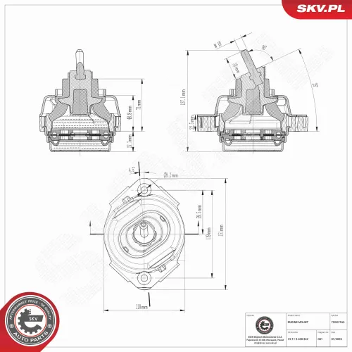 Lagerung, Motor rechts ESEN SKV 75SKV165 Bild Lagerung, Motor rechts ESEN SKV 75SKV165