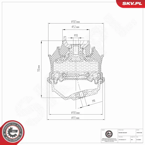 Lagerung, Motor vorne rechts ESEN SKV 75SKV168 Bild Lagerung, Motor vorne rechts ESEN SKV 75SKV168