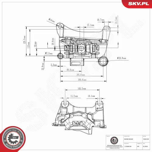 Lagerung, Motor links ESEN SKV 75SKV169 Bild Lagerung, Motor links ESEN SKV 75SKV169