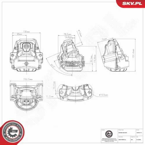 Lagerung, Motor rechts ESEN SKV 75SKV171 Bild Lagerung, Motor rechts ESEN SKV 75SKV171