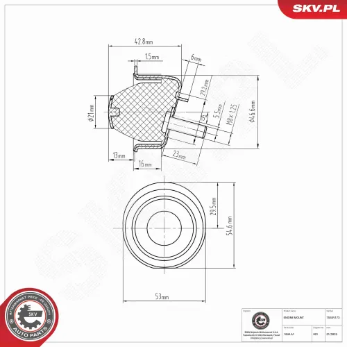 Lagerung, Motor hinten rechts ESEN SKV 75SKV173 Bild Lagerung, Motor hinten rechts ESEN SKV 75SKV173