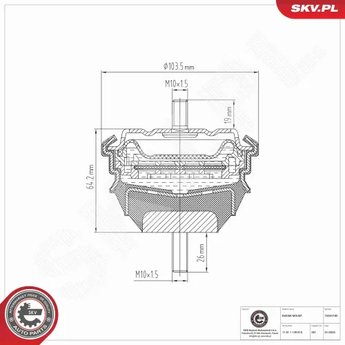 Lagerung, Motor vorne ESEN SKV 75SKV180 Bild Lagerung, Motor vorne ESEN SKV 75SKV180