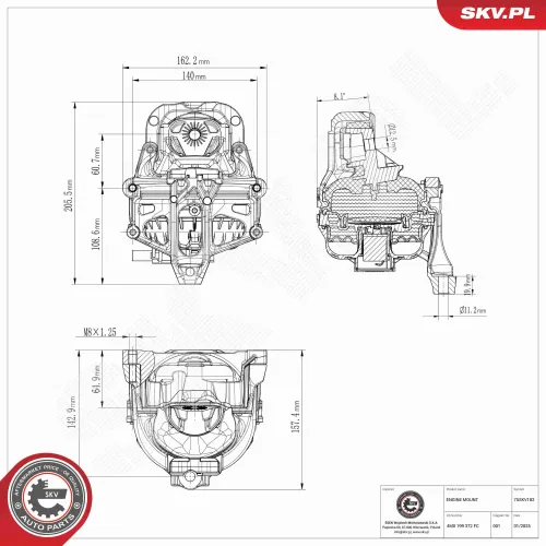 Lagerung, Motor vorne rechts ESEN SKV 75SKV182 Bild Lagerung, Motor vorne rechts ESEN SKV 75SKV182