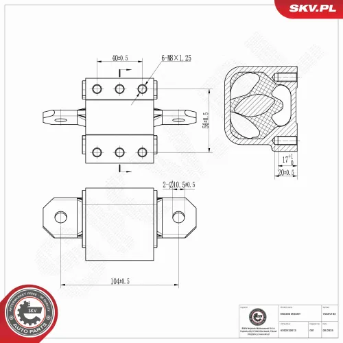 Lagerung, Motor hinten ESEN SKV 75SKV183 Bild Lagerung, Motor hinten ESEN SKV 75SKV183