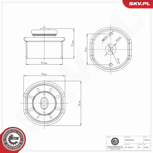 Lagerung, Motor beidseitig ESEN SKV 75SKV186 Bild Lagerung, Motor beidseitig ESEN SKV 75SKV186