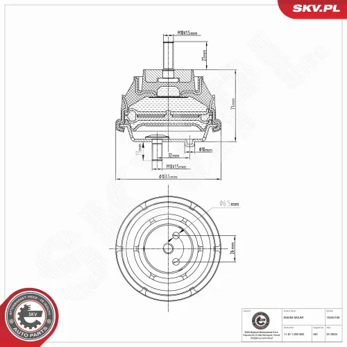 Lagerung, Motor vorne ESEN SKV 75SKV189 Bild Lagerung, Motor vorne ESEN SKV 75SKV189