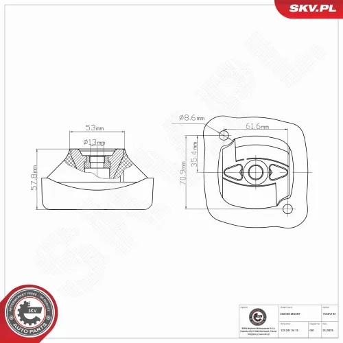 Lagerung, Motor vorne rechts ESEN SKV 75SKV192 Bild Lagerung, Motor vorne rechts ESEN SKV 75SKV192