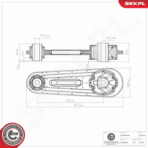 Lagerung, Motor hinten ESEN SKV 75SKV194 Bild Lagerung, Motor hinten ESEN SKV 75SKV194