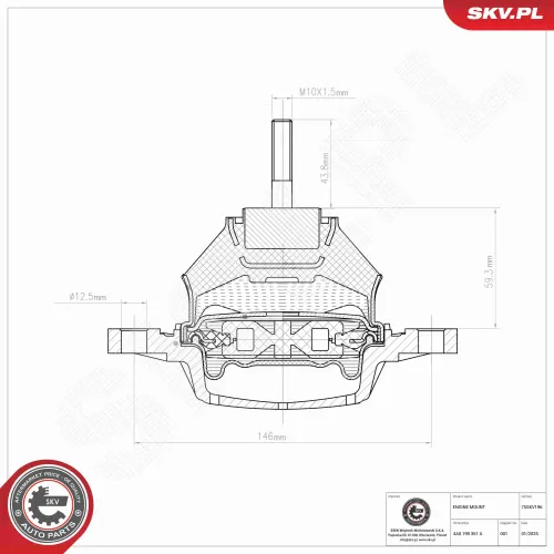 Lagerung, Motor links ESEN SKV 75SKV196 Bild Lagerung, Motor links ESEN SKV 75SKV196