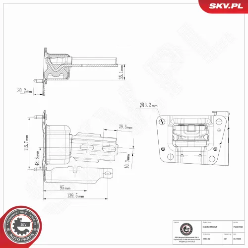 Lagerung, Motor links ESEN SKV 75SKV202 Bild Lagerung, Motor links ESEN SKV 75SKV202