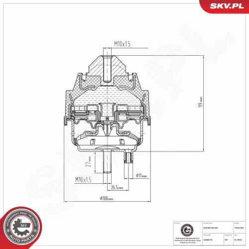 Lagerung, Motor vorne ESEN SKV 75SKV204 Bild Lagerung, Motor vorne ESEN SKV 75SKV204