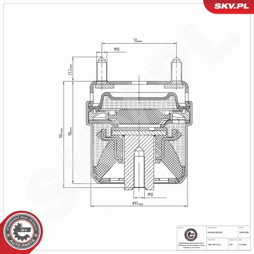 Lagerung, Motor rechts ESEN SKV 75SKV209 Bild Lagerung, Motor rechts ESEN SKV 75SKV209