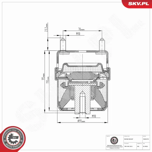 Lagerung, Motor rechts ESEN SKV 75SKV213 Bild Lagerung, Motor rechts ESEN SKV 75SKV213
