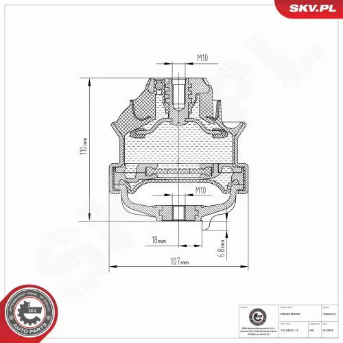 Lagerung, Motor vorne ESEN SKV 75SKV214 Bild Lagerung, Motor vorne ESEN SKV 75SKV214