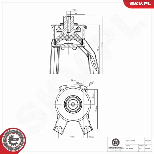 Lagerung, Motor hinten ESEN SKV 75SKV215 Bild Lagerung, Motor hinten ESEN SKV 75SKV215