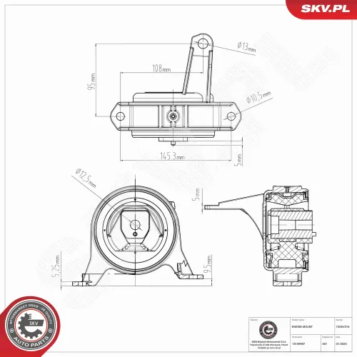 Lagerung, Motor vorne links ESEN SKV 75SKV216 Bild Lagerung, Motor vorne links ESEN SKV 75SKV216