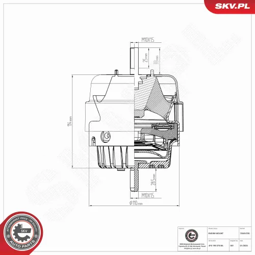 Lagerung, Motor links ESEN SKV 75SKV220 Bild Lagerung, Motor links ESEN SKV 75SKV220