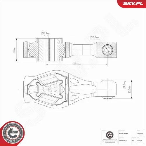 Lagerung, Motor hinten ESEN SKV 75SKV223 Bild Lagerung, Motor hinten ESEN SKV 75SKV223