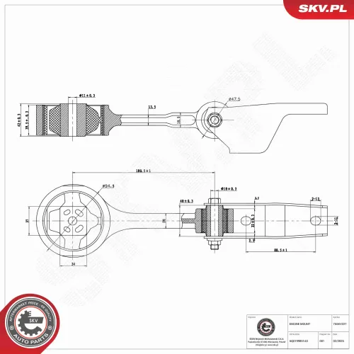 Lagerung, Motor hinten ESEN SKV 75SKV227 Bild Lagerung, Motor hinten ESEN SKV 75SKV227