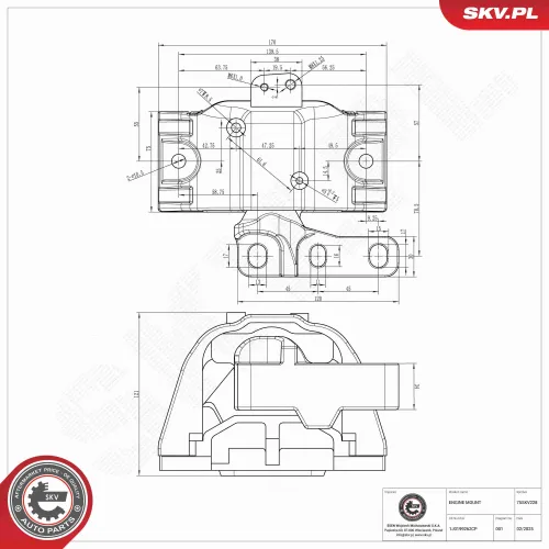 Lagerung, Motor rechts ESEN SKV 75SKV228 Bild Lagerung, Motor rechts ESEN SKV 75SKV228