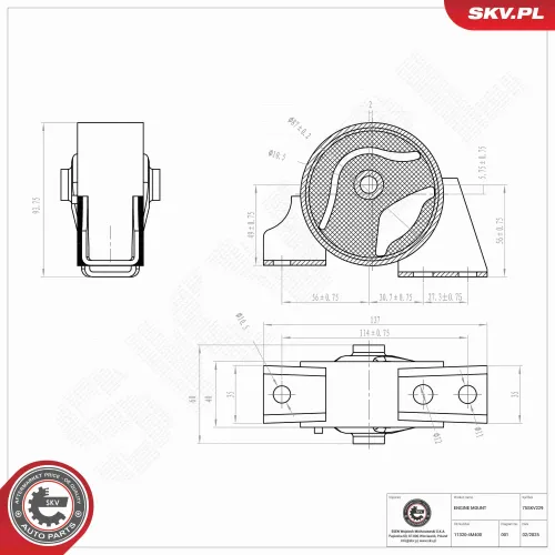 Lagerung, Motor hinten ESEN SKV 75SKV229 Bild Lagerung, Motor hinten ESEN SKV 75SKV229