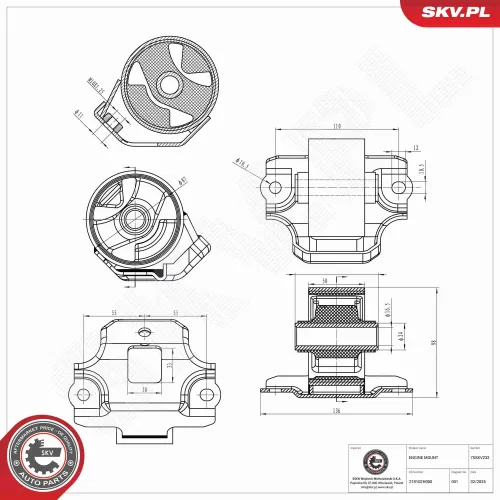 Lagerung, Motor vorne ESEN SKV 75SKV232 Bild Lagerung, Motor vorne ESEN SKV 75SKV232