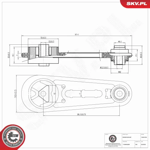 Lagerung, Motor hinten ESEN SKV 75SKV234 Bild Lagerung, Motor hinten ESEN SKV 75SKV234