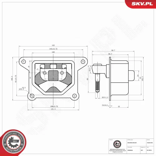 Lagerung, Motor vorne rechts ESEN SKV 75SKV235 Bild Lagerung, Motor vorne rechts ESEN SKV 75SKV235