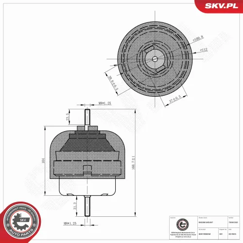 Lagerung, Motor rechts ESEN SKV 75SKV242 Bild Lagerung, Motor rechts ESEN SKV 75SKV242