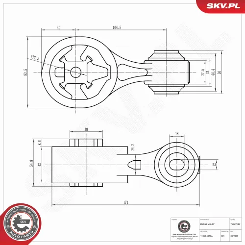 Lagerung, Motor hinten rechts ESEN SKV 75SKV243 Bild Lagerung, Motor hinten rechts ESEN SKV 75SKV243