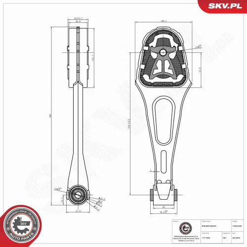 Lagerung, Motor hinten ESEN SKV 75SKV245 Bild Lagerung, Motor hinten ESEN SKV 75SKV245