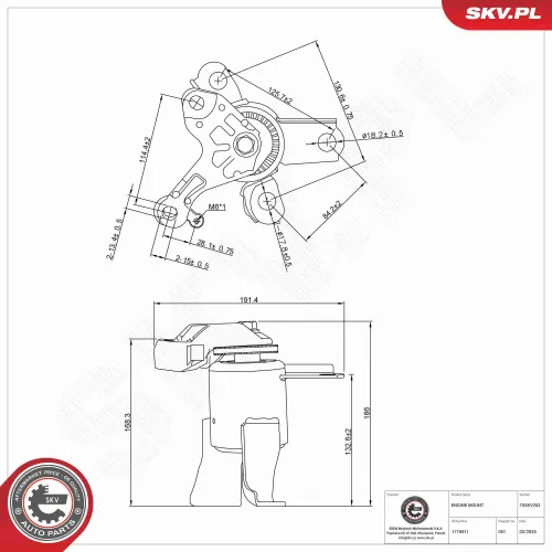 Lagerung, Motor rechts ESEN SKV 75SKV252 Bild Lagerung, Motor rechts ESEN SKV 75SKV252