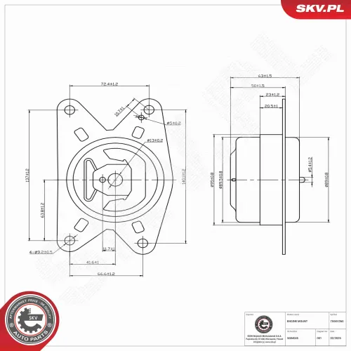 Lagerung, Motor links ESEN SKV 75SKV260 Bild Lagerung, Motor links ESEN SKV 75SKV260