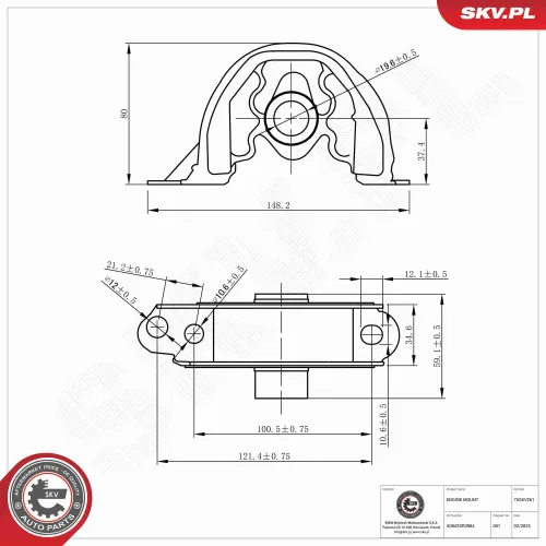 Lagerung, Motor links unten ESEN SKV 75SKV261 Bild Lagerung, Motor links unten ESEN SKV 75SKV261
