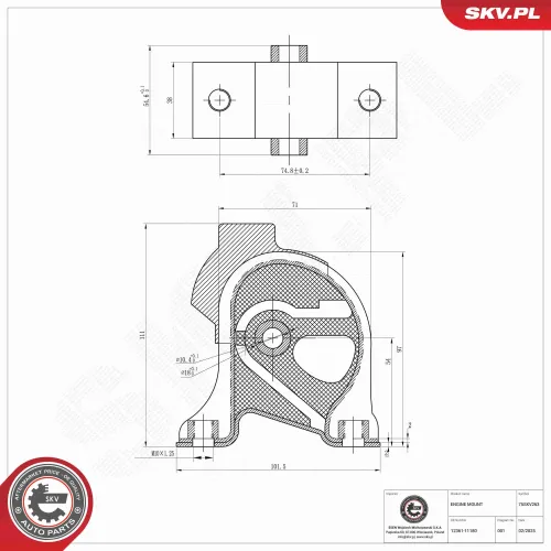 Lagerung, Motor vorne ESEN SKV 75SKV263 Bild Lagerung, Motor vorne ESEN SKV 75SKV263