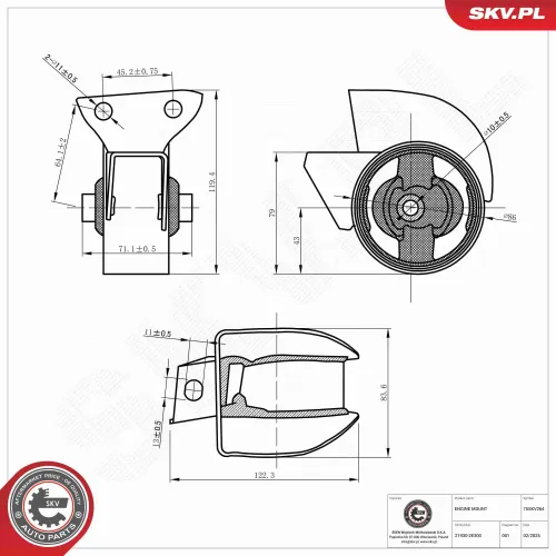 Lagerung, Motor hinten ESEN SKV 75SKV264 Bild Lagerung, Motor hinten ESEN SKV 75SKV264