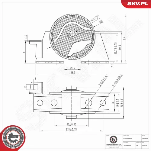 Lagerung, Motor vorne rechts ESEN SKV 75SKV265 Bild Lagerung, Motor vorne rechts ESEN SKV 75SKV265