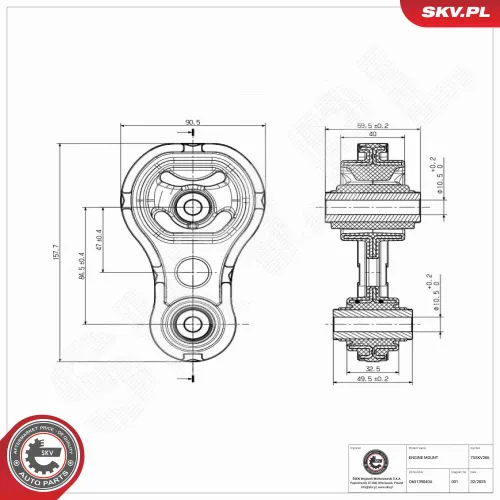 Lagerung, Motor hinten ESEN SKV 75SKV266 Bild Lagerung, Motor hinten ESEN SKV 75SKV266
