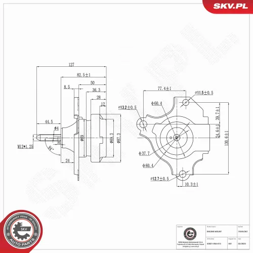 Lagerung, Motor vorne rechts ESEN SKV 75SKV267 Bild Lagerung, Motor vorne rechts ESEN SKV 75SKV267