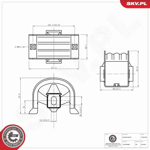 Lagerung, Motor vorne ESEN SKV 75SKV268 Bild Lagerung, Motor vorne ESEN SKV 75SKV268
