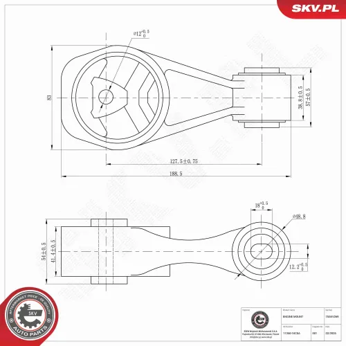 Lagerung, Motor hinten rechts ESEN SKV 75SKV269 Bild Lagerung, Motor hinten rechts ESEN SKV 75SKV269