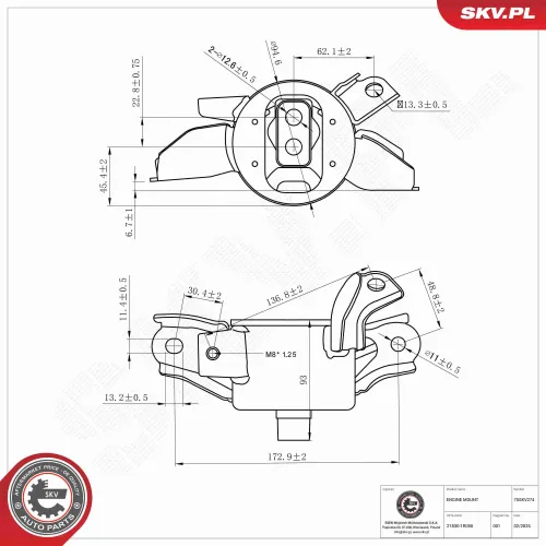 Lagerung, Motor links ESEN SKV 75SKV274 Bild Lagerung, Motor links ESEN SKV 75SKV274