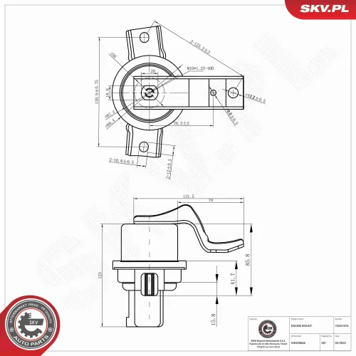 Lagerung, Motor links ESEN SKV 75SKV276 Bild Lagerung, Motor links ESEN SKV 75SKV276