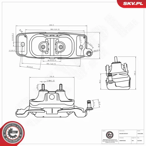Lagerung, Motor rechts ESEN SKV 75SKV280 Bild Lagerung, Motor rechts ESEN SKV 75SKV280