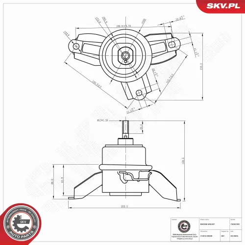 Lagerung, Motor rechts ESEN SKV 75SKV281 Bild Lagerung, Motor rechts ESEN SKV 75SKV281