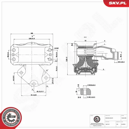 Lagerung, Motor vorne rechts ESEN SKV 75SKV289 Bild Lagerung, Motor vorne rechts ESEN SKV 75SKV289