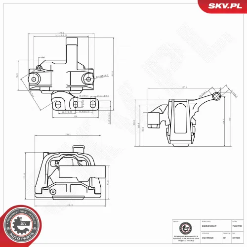 Lagerung, Motor rechts ESEN SKV 75SKV293 Bild Lagerung, Motor rechts ESEN SKV 75SKV293